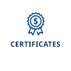 Certificates icon links to page detailing certificate offerings from CAHPCU