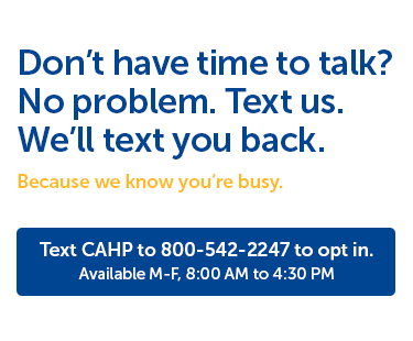 Banner image that links to contact page. Image is a person texting on a mobile phone.